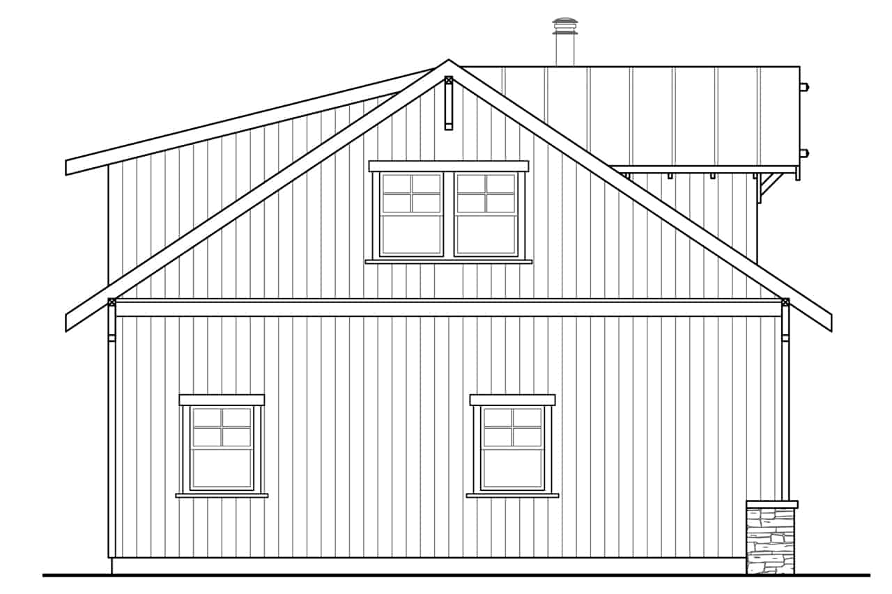 Home Plan Left Elevation of this 0-Bedroom,721 Sq Ft Plan -108-2086