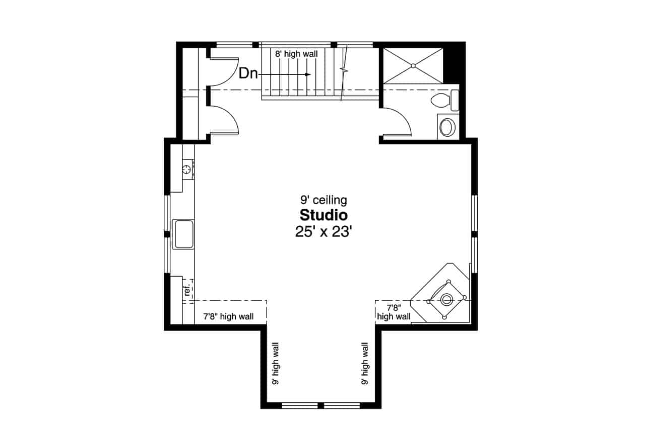 Upper Level of Garage Plan #108-2086