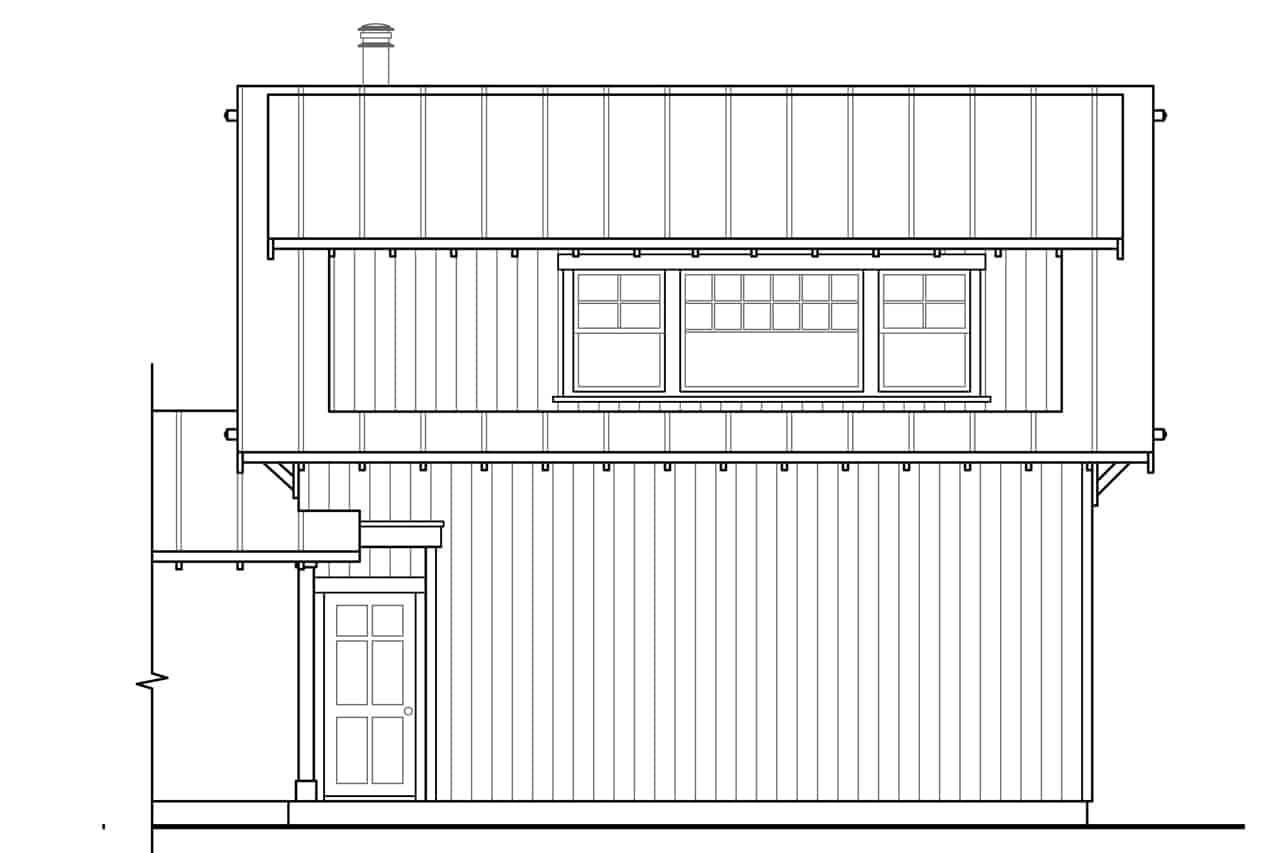 Home Plan Rear Elevation of this 0-Bedroom,721 Sq Ft Plan -108-2086