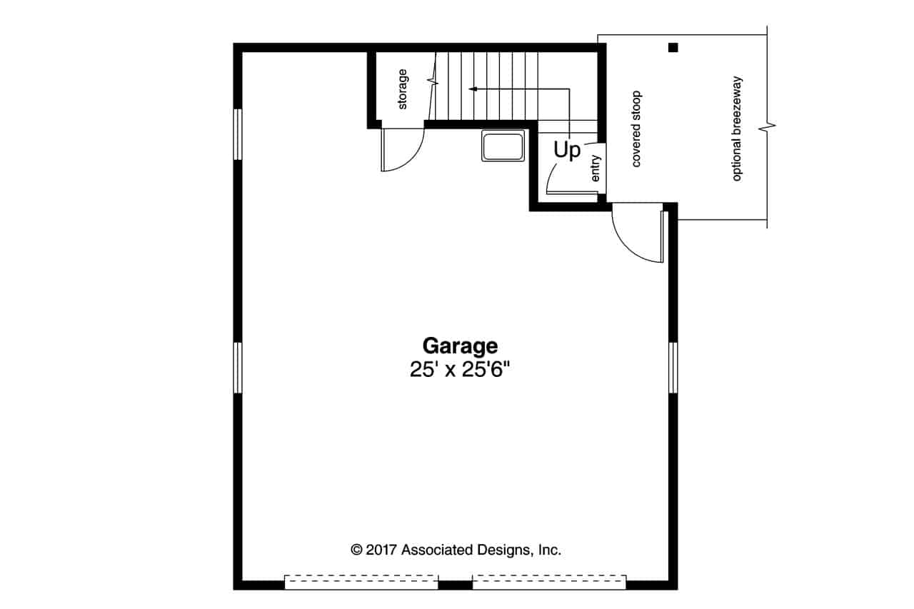 Main Level of Garage Plan #108-2086