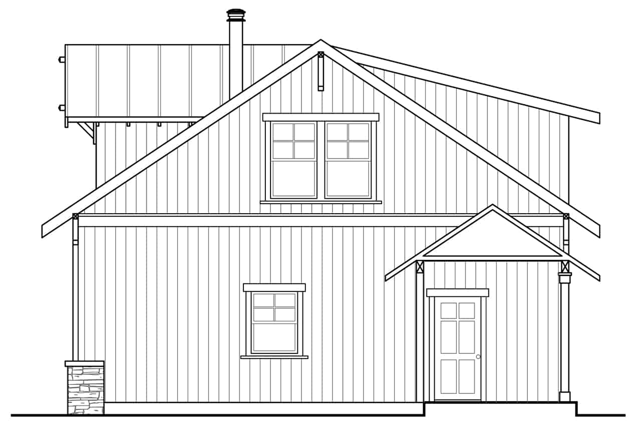 Home Plan Right Elevation of this 0-Bedroom,721 Sq Ft Plan -108-2086