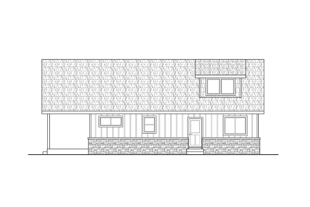 Home Plan Right Elevation of this 2-Bedroom,1360 Sq Ft Plan -108-2089