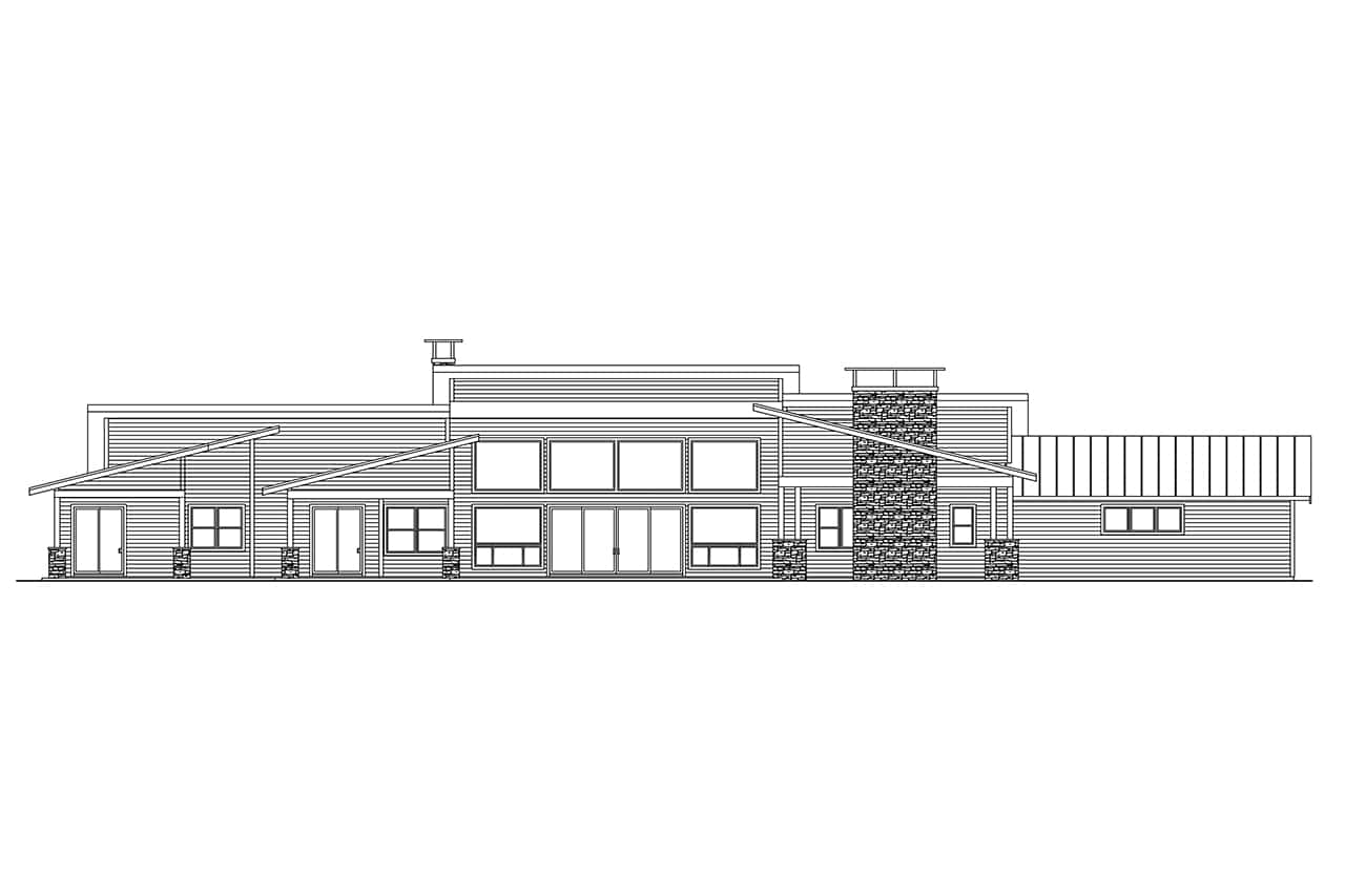 Home Plan Rear Elevation of this 3-Bedroom,4606 Sq Ft Plan -108-2090