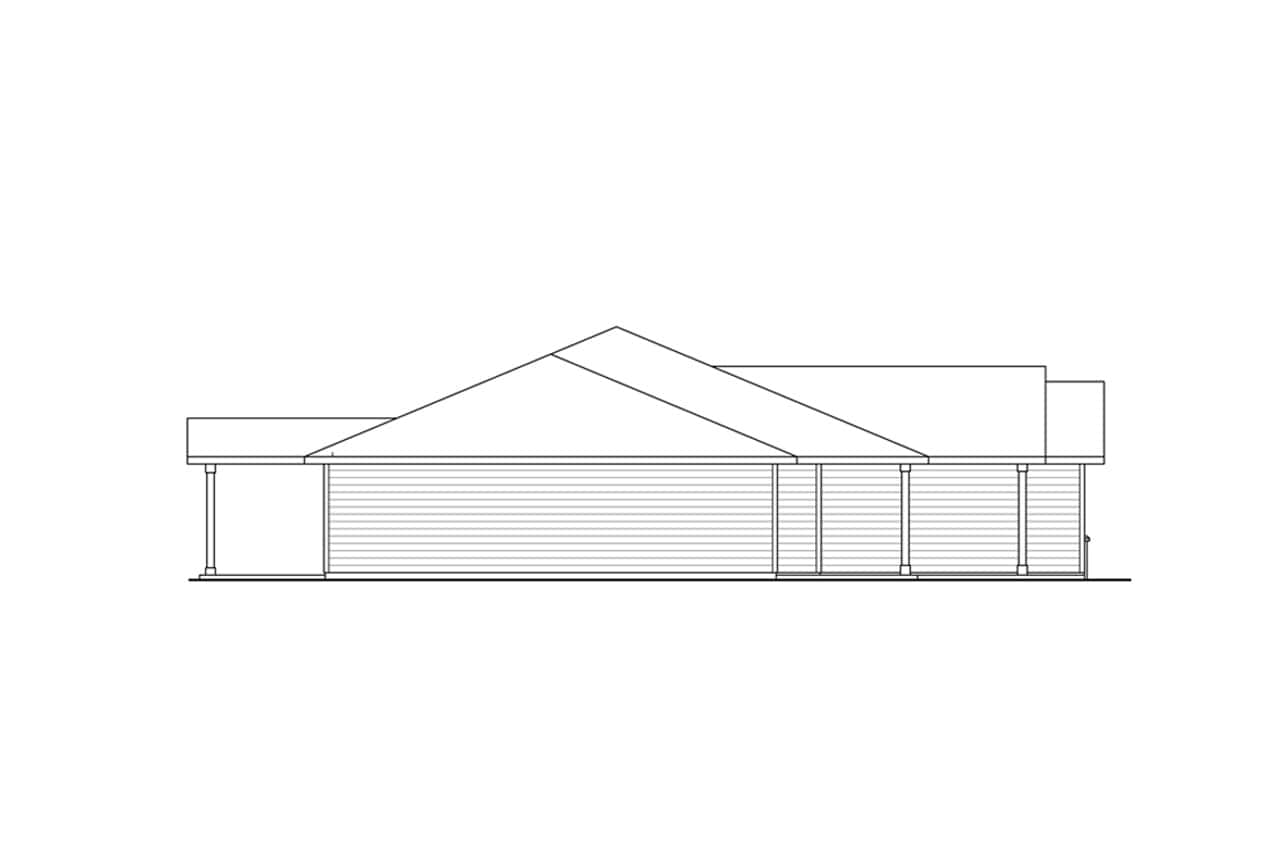 Home Plan Left Elevation of this 3-Bedroom,1697 Sq Ft Plan -108-2093