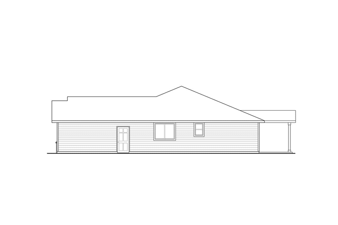 Home Plan Right Elevation of this 3-Bedroom,1697 Sq Ft Plan -108-2093