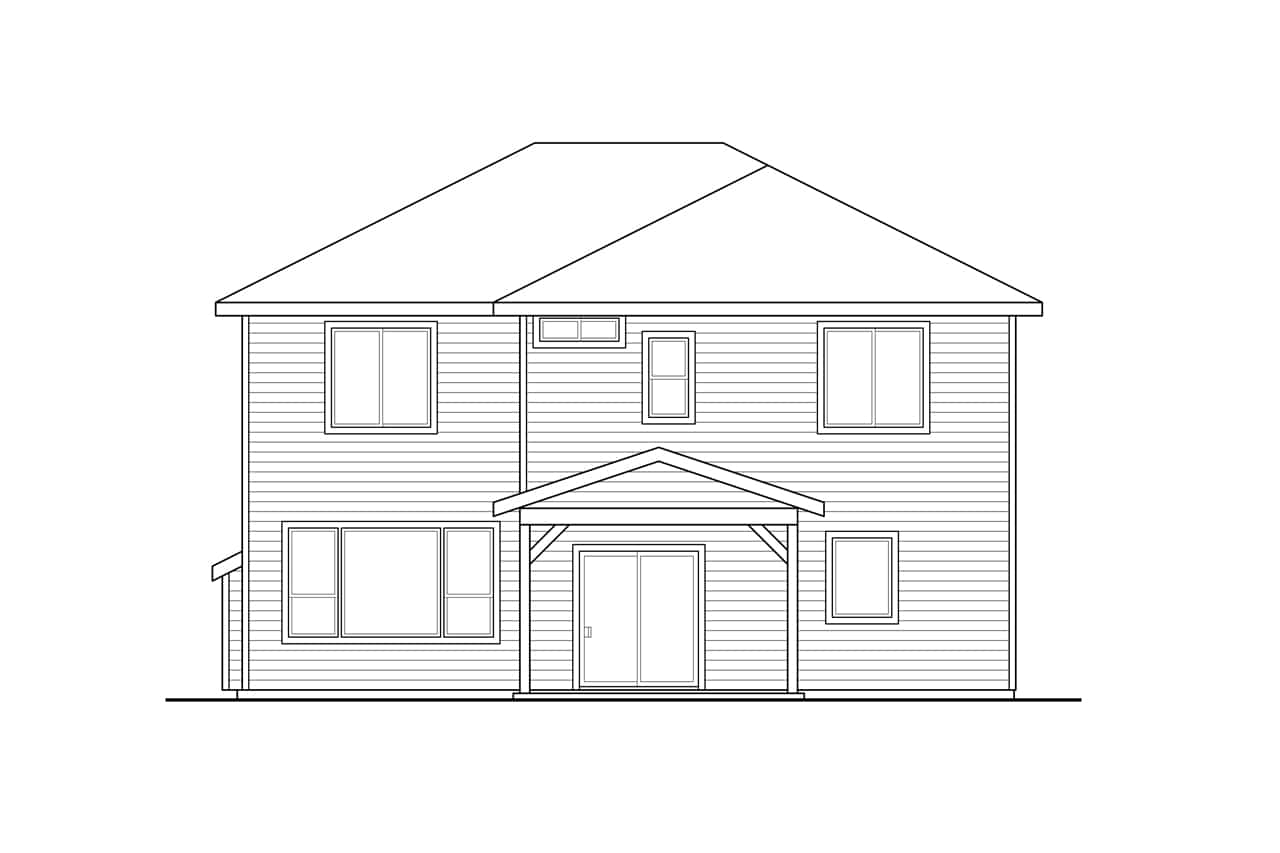 Home Plan Rear Elevation of this 4-Bedroom,2622 Sq Ft Plan -108-2094