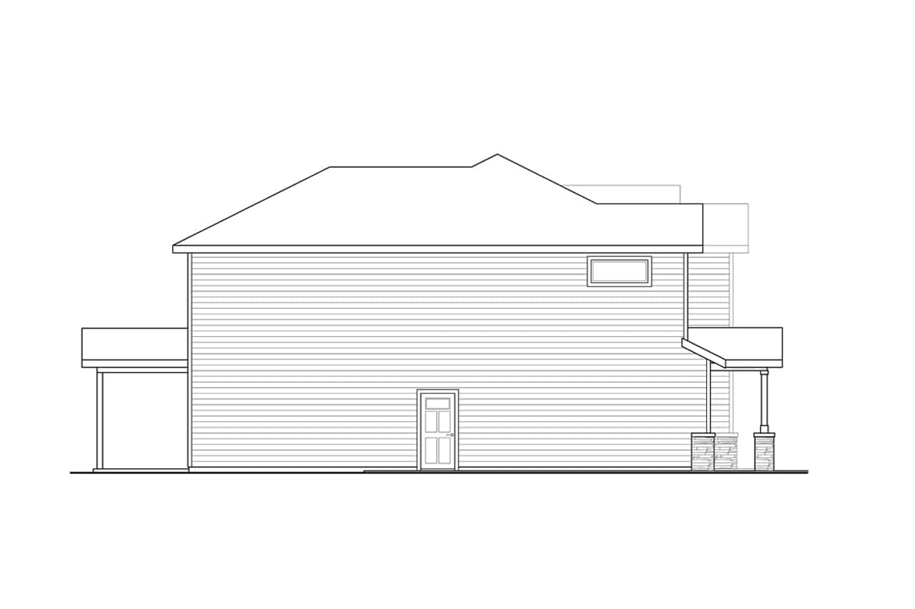 Home Plan Left Elevation of this 4-Bedroom,2622 Sq Ft Plan -108-2094