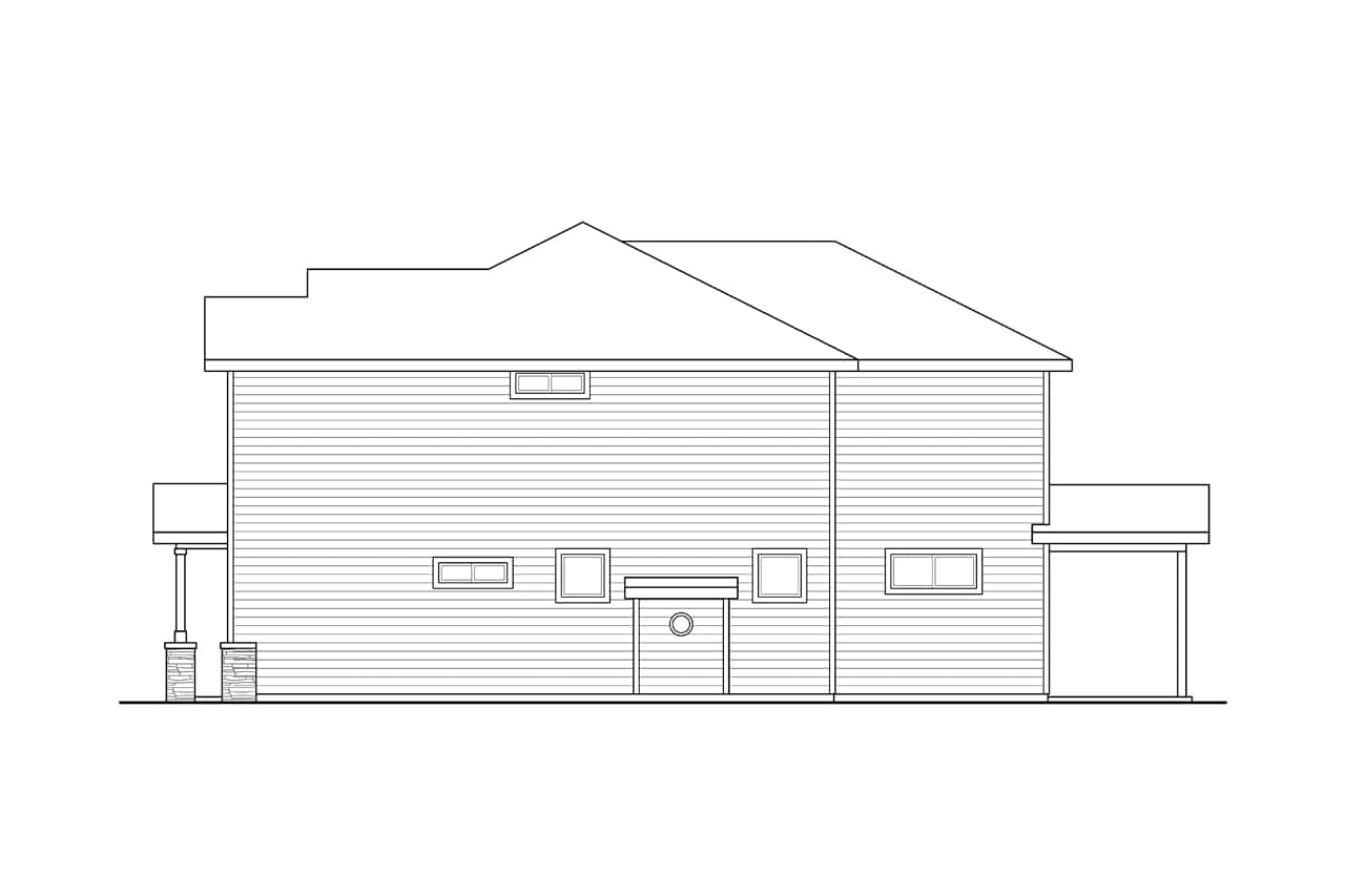 Home Plan Right Elevation of this 4-Bedroom,2622 Sq Ft Plan -108-2094