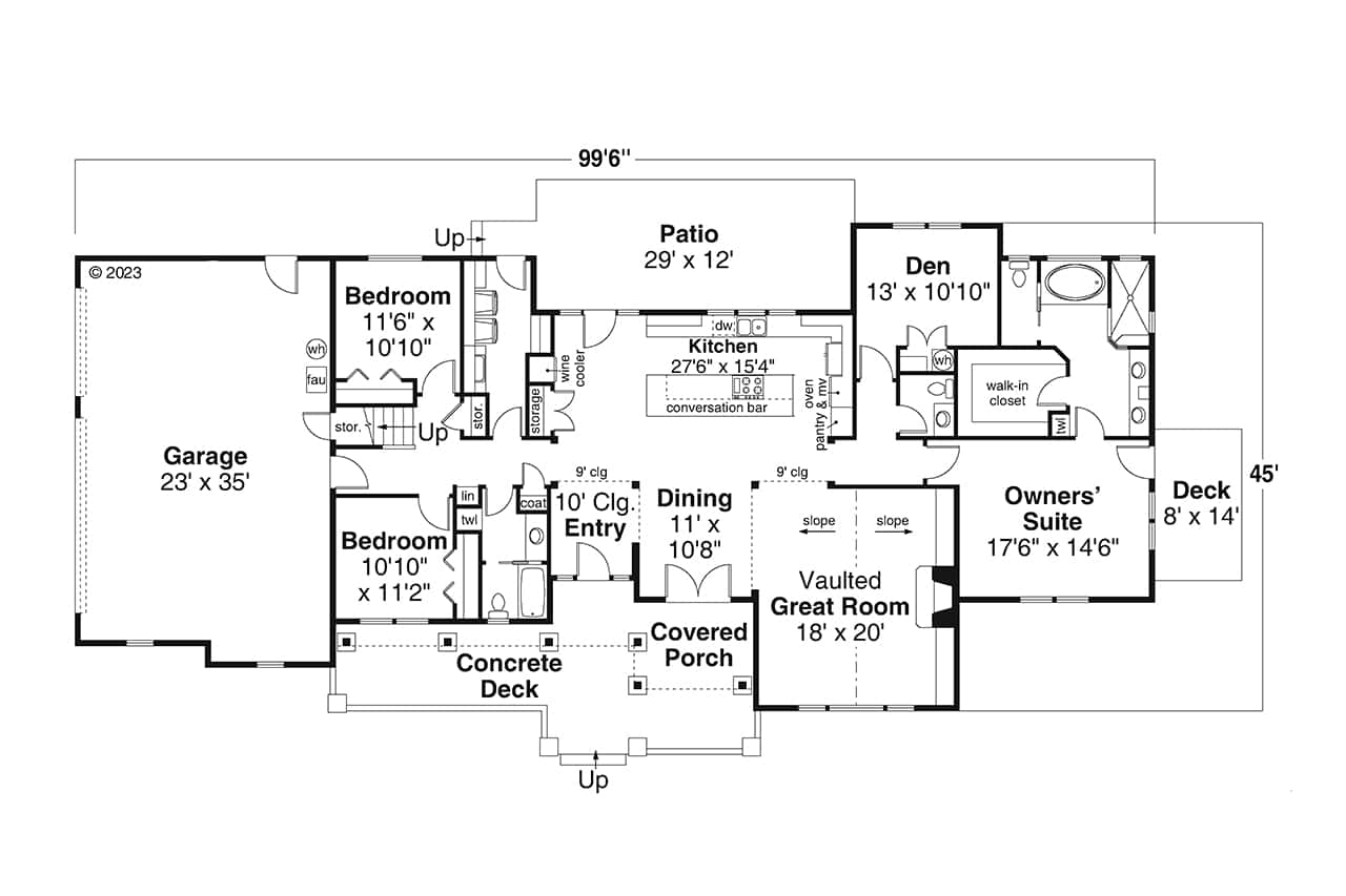 Main Level of Ranch Plan #108-2095