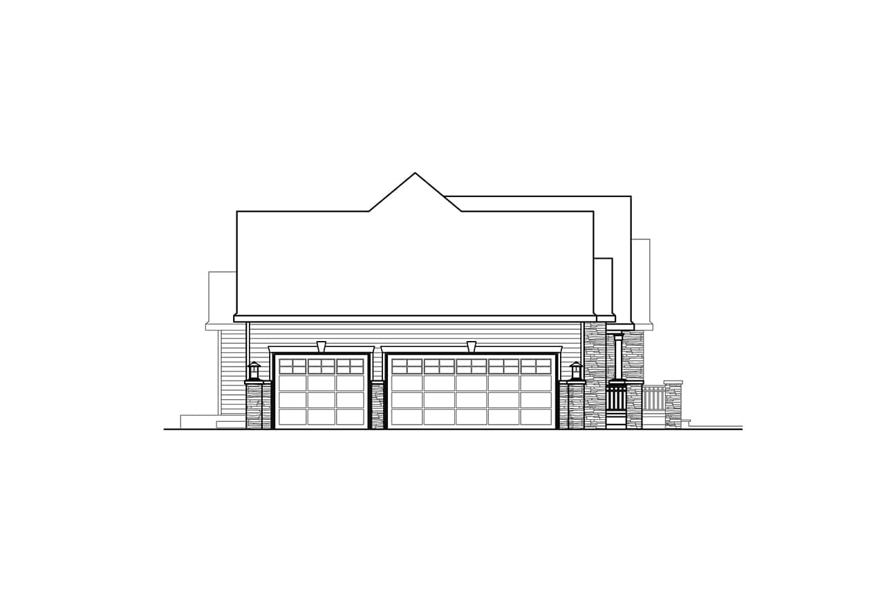 Home Plan Left Elevation of this 3-Bedroom,3002 Sq Ft Plan -108-2095