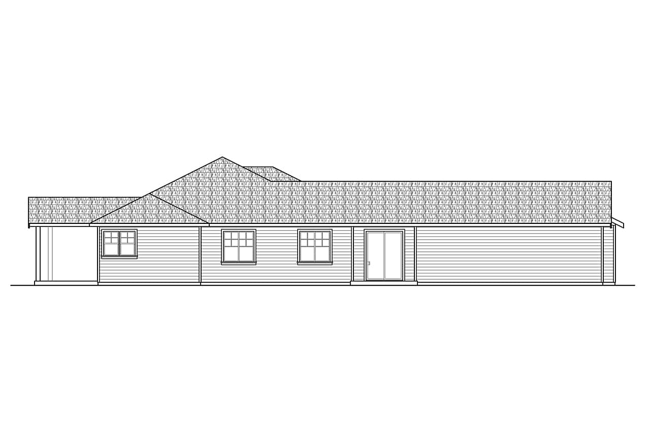 Home Plan Left Elevation of this 4-Bedroom,3004 Sq Ft Plan -108-2097