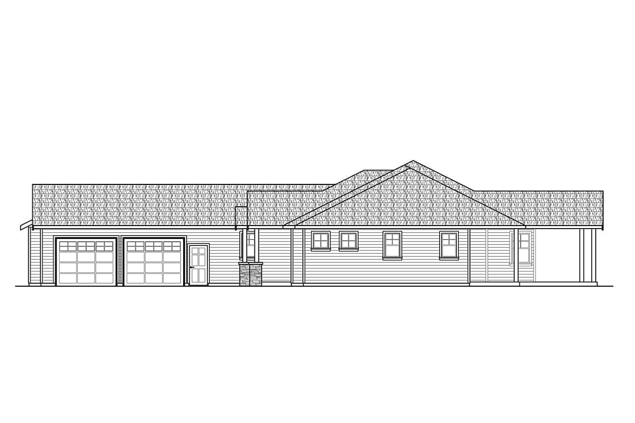 Home Plan Right Elevation of this 4-Bedroom,3004 Sq Ft Plan -108-2097