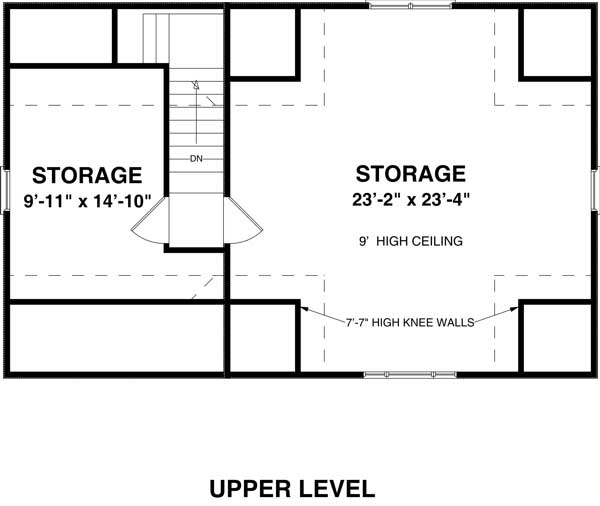Floor Plan Second Story of Garage Plan #109-1000