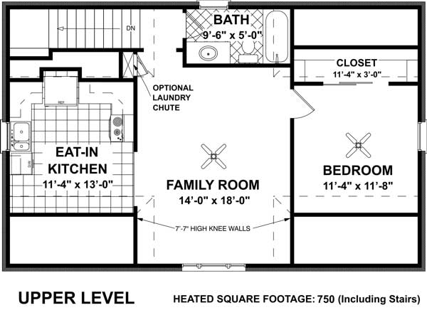 Floor Plan Second Story of Garage w/Apartments Plan #109-1001