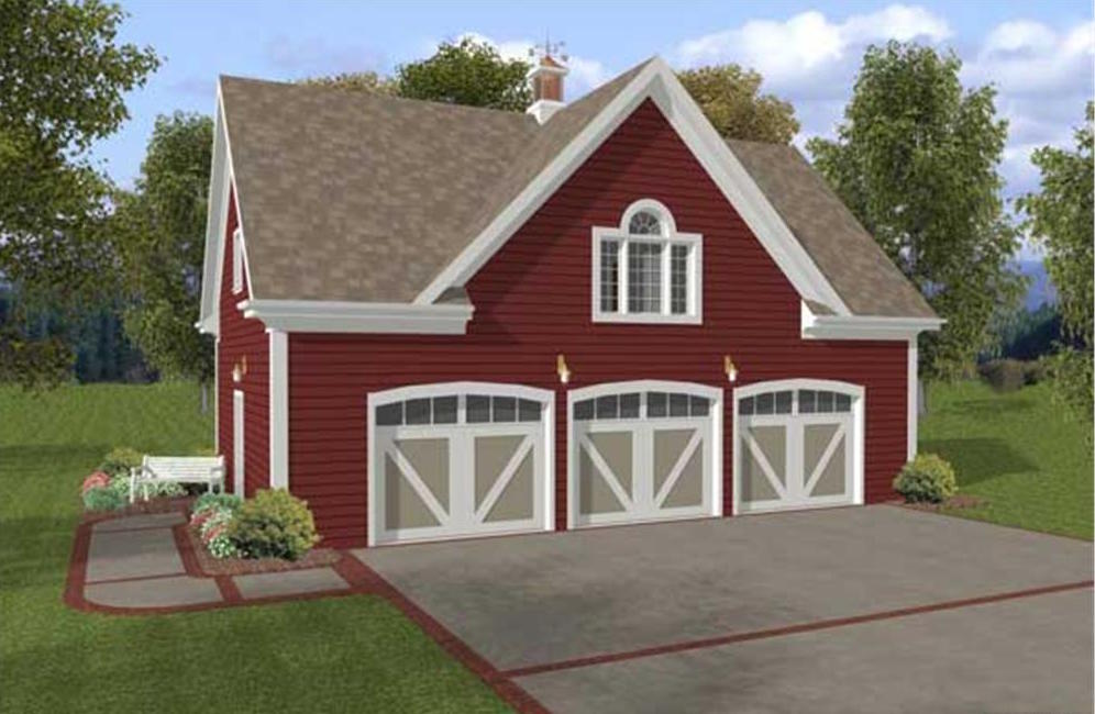 Front View of this 1-Bedroom, 750 Sq Ft Plan - 109-1001