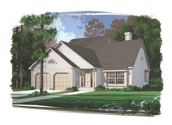 This image shows a colored rendering of these Country Homeplans.