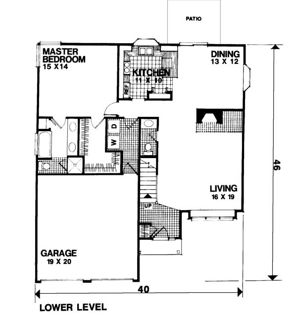 Floor Plan First Story of Cape Cod Plan #109-1003