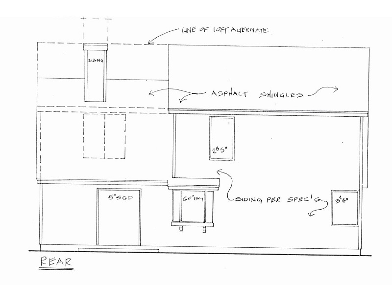 Home Plan Rear Elevation of this 3-Bedroom,1673 Sq Ft Plan -109-1003