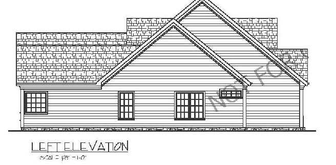 Home Plan Left Elevation of this 3-Bedroom,1798 Sq Ft Plan -109-1005