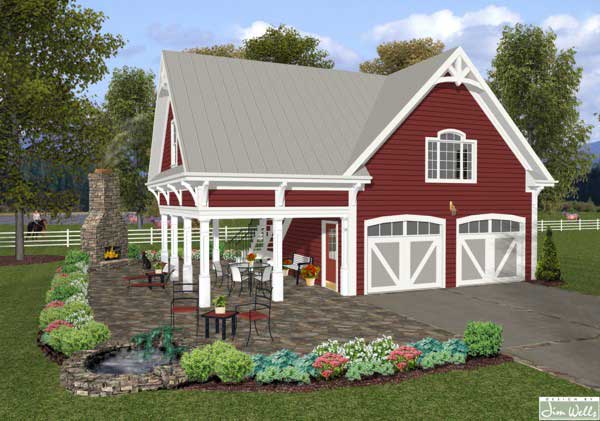 Front View of this 1-Bedroom, 792 Sq Ft Plan - 109-1008