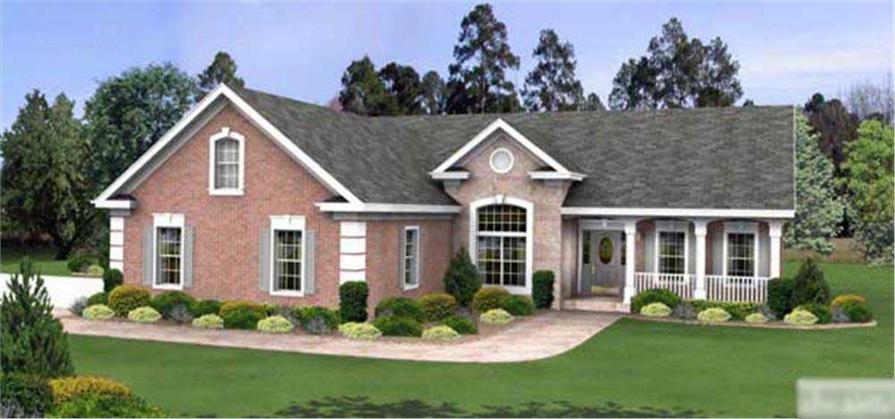 This is a computer rendering of these Ranch Homeplans.