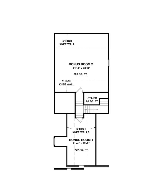 Floor Plan Bonus Room of Craftsman Plan #109-1013