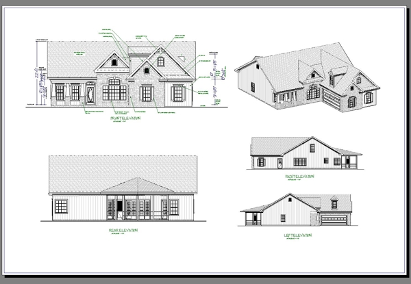 Home Plan Right Elevation of this 3-Bedroom,1831 Sq Ft Plan -109-1013