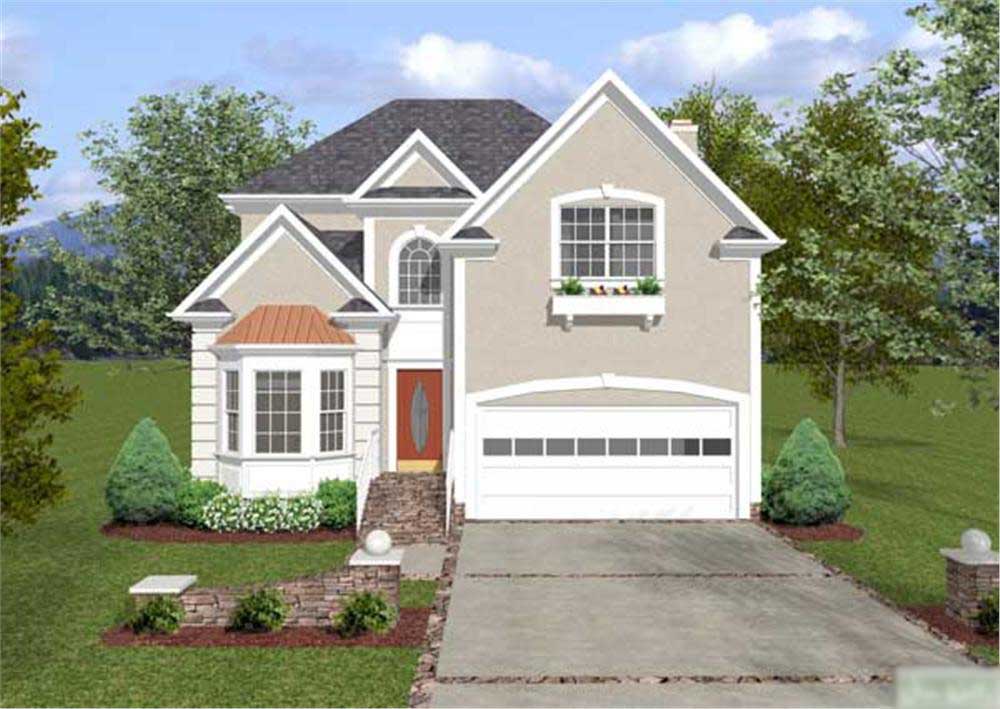 This is a computer rendering of these European House Plans.