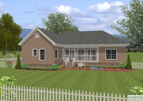 Rear View of this 4-Bedroom, 1800 Sq Ft Plan - 109-1015