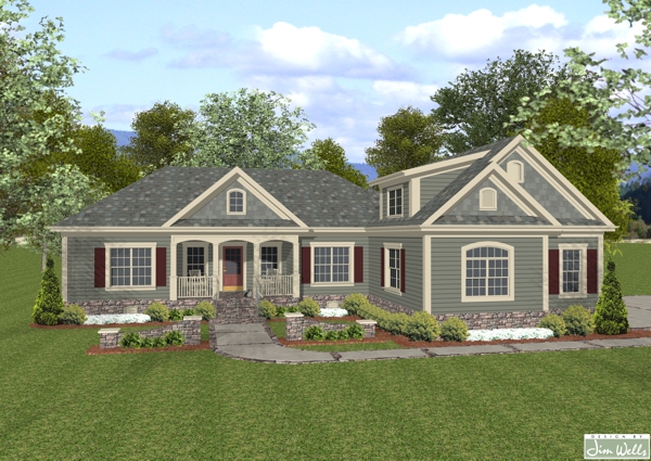 Front View of this 4-Bedroom, 1800 Sq Ft Plan - 109-1015