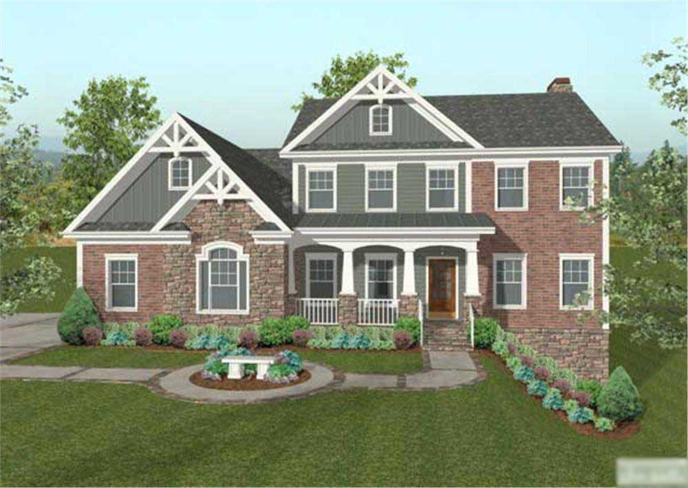 This is a very nice front rendering of these European Homeplans.