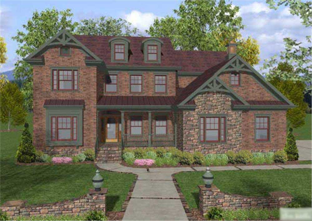 This is a computer rendering of these Traditional Homeplans.
