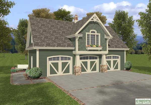Front View of this 1-Bedroom, 838 Sq Ft Plan - 109-1023