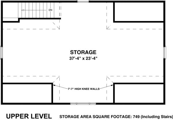 Floor Plan Second Story of Garage Plan #109-1024