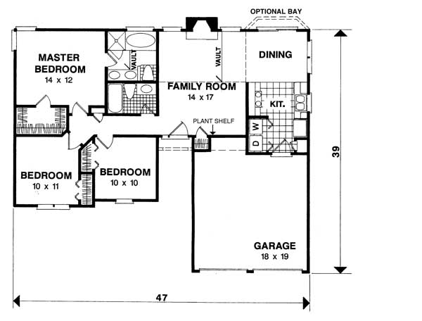 Floor Plan First Story of European Plan #109-1027