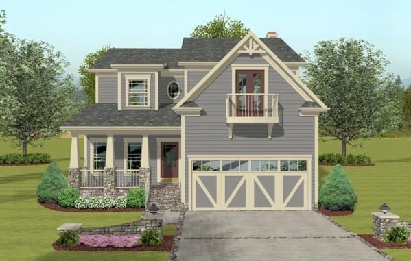 Front View of this 3-Bedroom, 2058 Sq Ft Plan - 109-1033