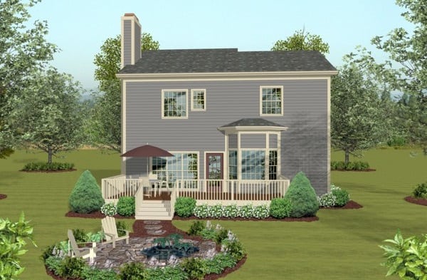 Rear View of this 3-Bedroom, 2058 Sq Ft Plan - 109-1033