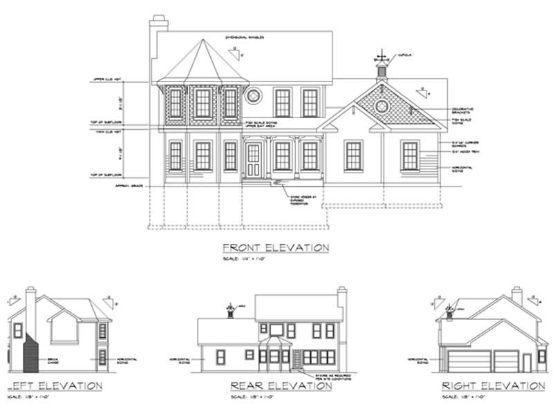 Home Plan Rear Elevation of this 4-Bedroom,1897 Sq Ft Plan -109-1040