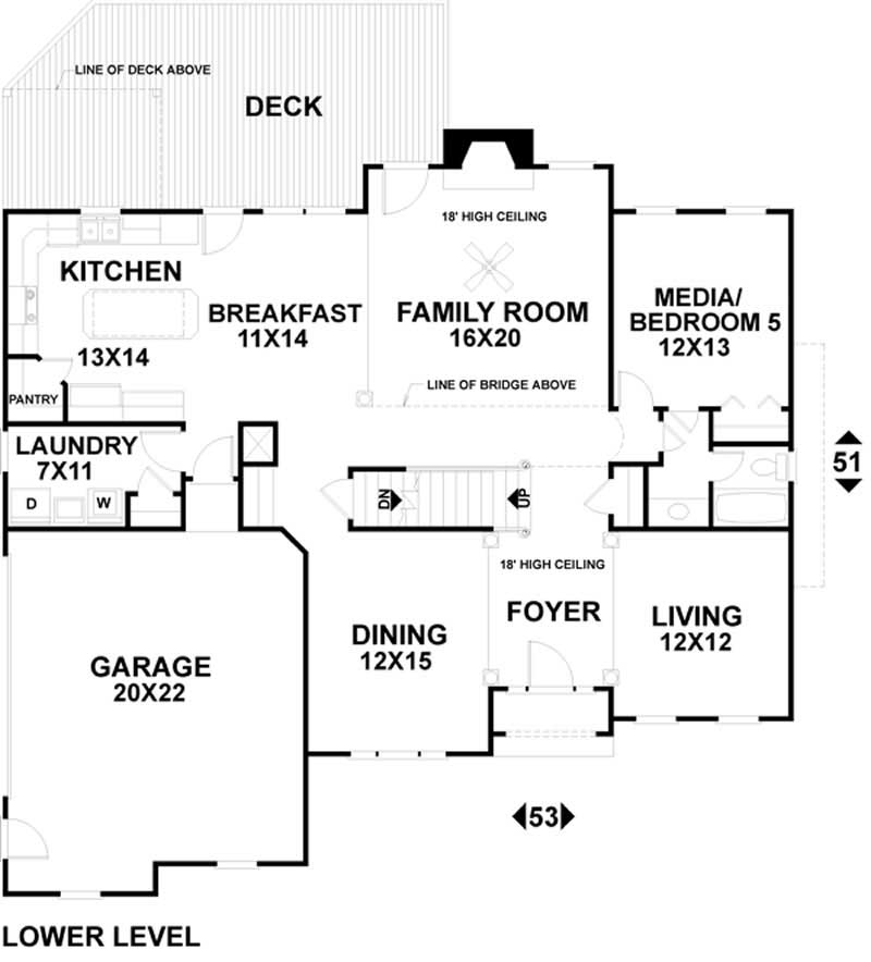 Floor Plan First Story of European Plan #109-1041