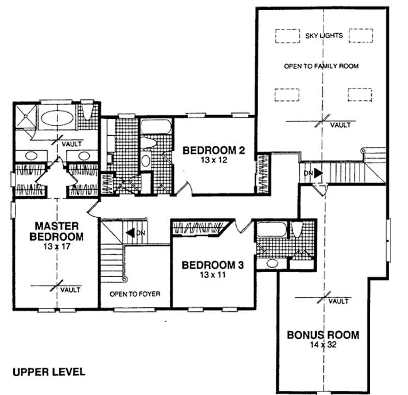 Floor Plan Second Story of Country Plan #109-1043