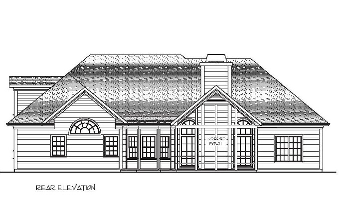 Home Plan Rear Elevation of this 4-Bedroom,2000 Sq Ft Plan -109-1049