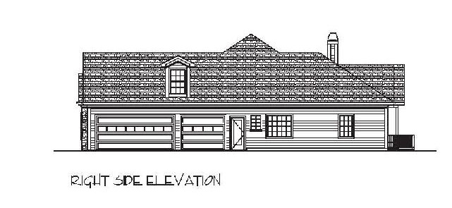 Home Plan Right Elevation of this 4-Bedroom,2000 Sq Ft Plan -109-1049