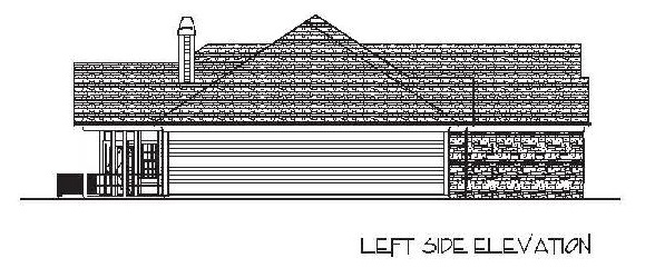 Home Plan Left Elevation of this 4-Bedroom,2000 Sq Ft Plan -109-1049