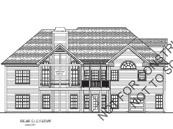 Home Plan Rear Elevation of this 4-Bedroom,2000 Sq Ft Plan -109-1053