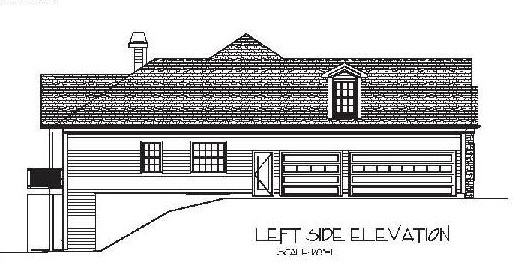 Home Plan Left Elevation of this 4-Bedroom,2000 Sq Ft Plan -109-1053