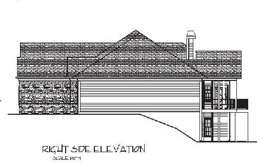 Home Plan Right Elevation of this 4-Bedroom,2000 Sq Ft Plan -109-1053