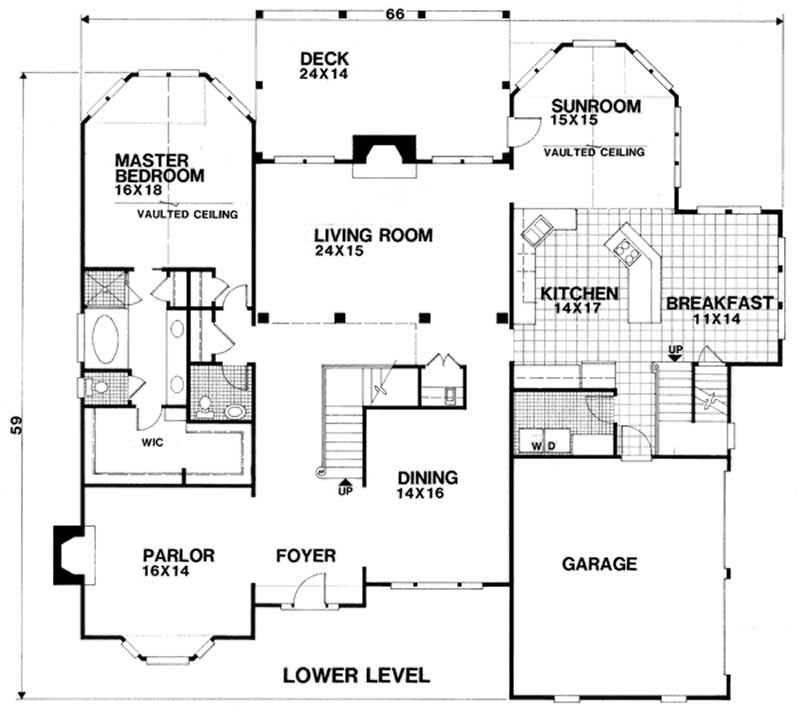 Floor Plan First Story of European Plan #109-1055