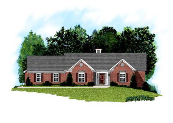 This is an artist's rendering of these Ranch Homeplans.