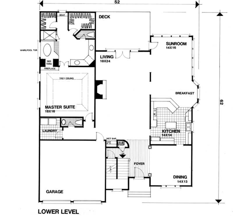 Floor Plan First Story of European Plan #109-1060