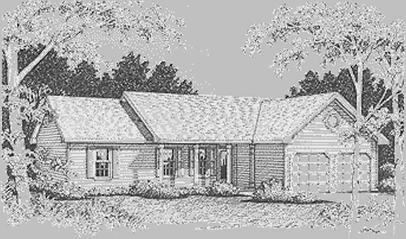 Front View of this 3-Bedroom, 1414 Sq Ft Plan - 109-1061